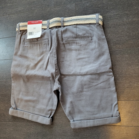 Guess Knoll Flat Front Gris Pierre Short W/Belt - Picture 6 of 9